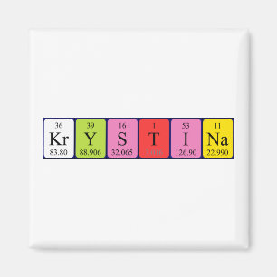 Krystina periodieke tabelnaam magnet