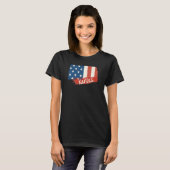 Ks Kansas Cute for her State Outline Abbrebas T-shirt (Voorkant volledig)
