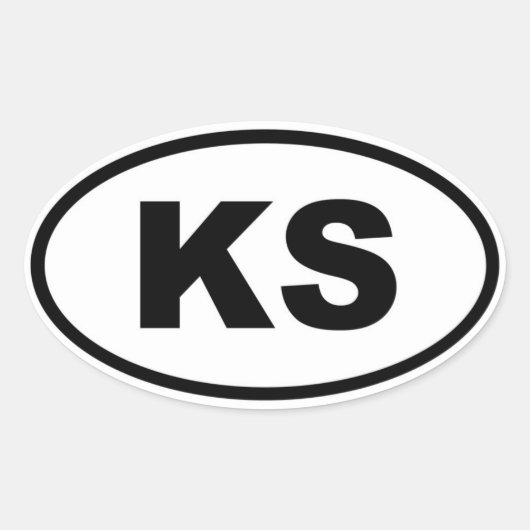KS Kansas Ovale Sticker (Voorkant)