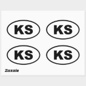 KS Kansas Ovale Sticker (Vel)