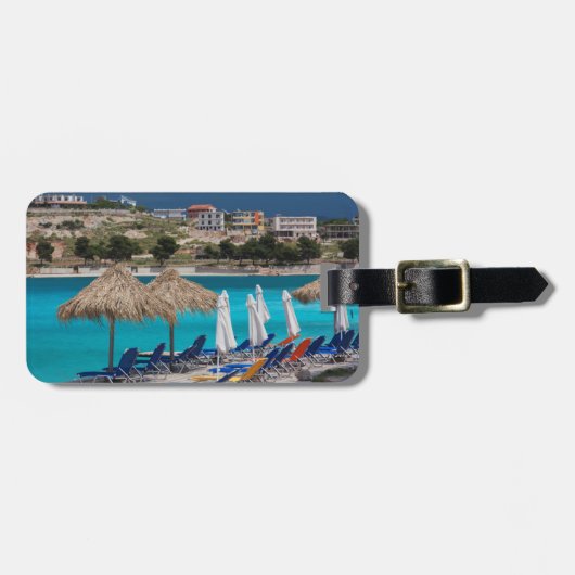 Ksamil, stad aan het strand bagagelabel (Voorkant horizontaal)