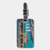 Ksamil, stad aan het strand bagagelabel (Voorkant verticaal)
