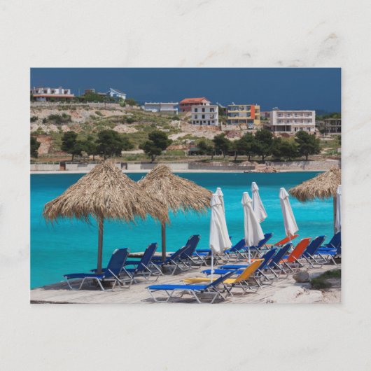 Ksamil, stadsbeachfront briefkaart (Voorkant)