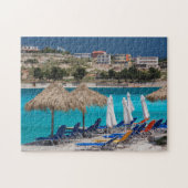 Ksamil, stadsbeachfront legpuzzel (Horizontaal)