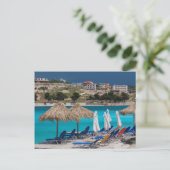 Ksamil, strand aan de zee briefkaart (Staand voorkant)