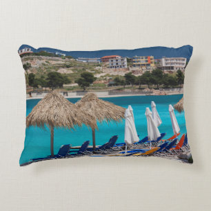 Ksamil, strand aan de zee decoratief kussen