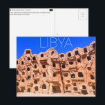 Ksar Kabaw, Libya Travel Postcard Briefkaart<br><div class="desc">Send this beautiful postcard to your loved ones featuring a wide,  patterned array of arched ghorfas stacked high in a traditional hilltop ancient Berber granary of Ksar Kabaw.</div>