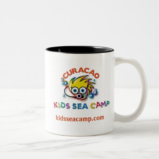 KSCLogo2, CuracaoLogoBlcksm.tiff, kidsseacamp.com Tweekleurige Koffiemok (Rechts)