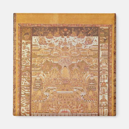 Kshitigarbha, rechter in de hel, uit Dunhuang Magneet (Voorkant)