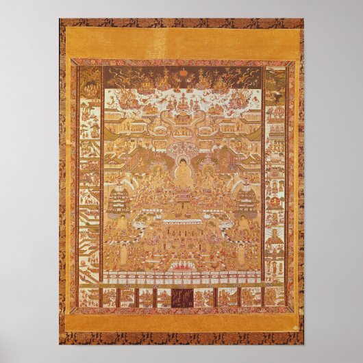 Kshitigarbha, rechter in de hel, uit Dunhuang Poster (Voorkant)