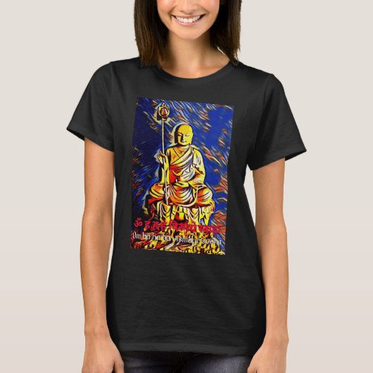 Ksitigarbha Bodhisattva Devanagari Buddhist mantra T-shirt (Voorkant)