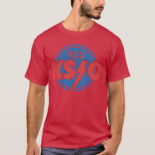 KSJO 92.3 Rock Radio Logo T-shirt – Retro Bolt Des (Voorkant)