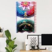 Ksmische creatie - De materiële en Spirituele waar Poster (Thuiskantoor)