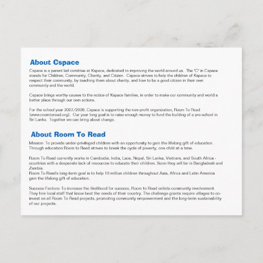 Kspace Invitation Uitnodiging Briefkaart (Achterkant)