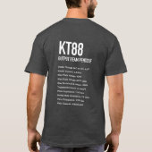 KT88 Schematic + tech spec on back T-Shirt (Achterkant)