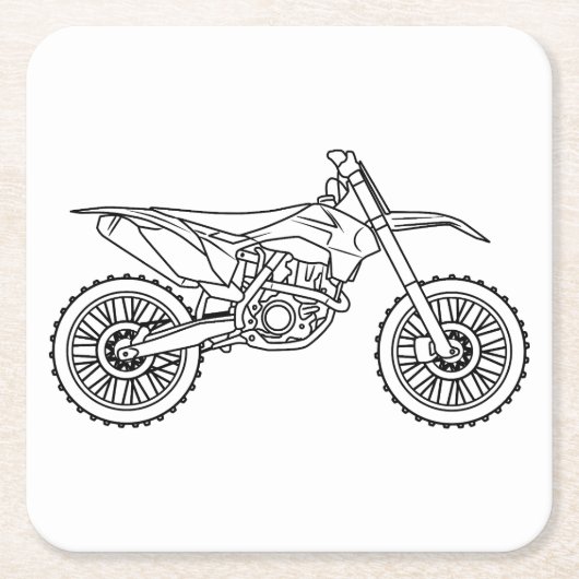 KTM Motocross line art Kartonnen Onderzetters (Voorkant)