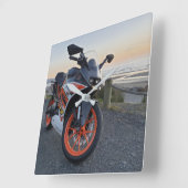KTM Motorcyclus Clock Vierkante Klok (Hoek)