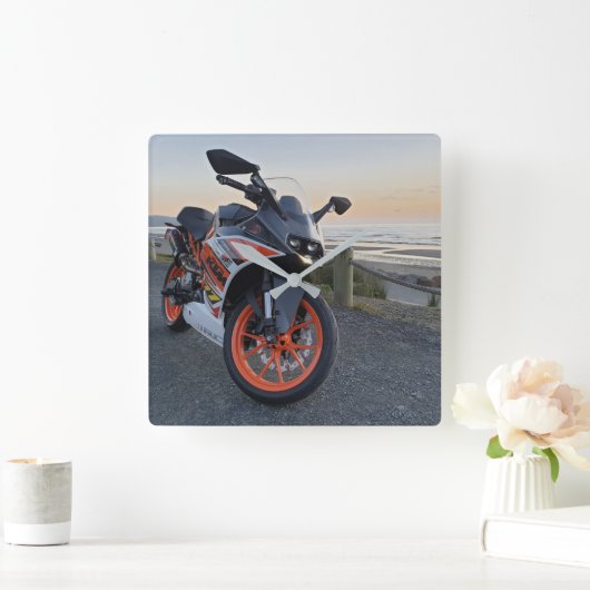 KTM Motorcyclus Clock Vierkante Klok (Huis)