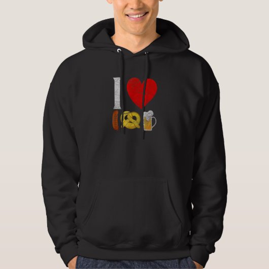 Ktoberfest Ich Love Beer Retro German Bavarian Fes Hoodie (Voorkant)