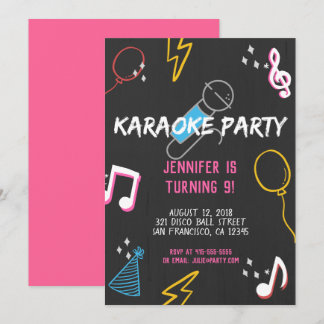 KTV Karaoke Singing Rockstar Voice Birthday Party Kaart