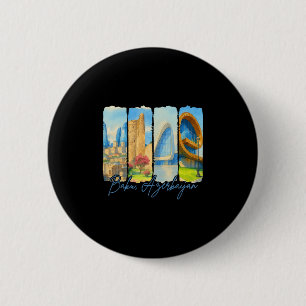 Ku Azerijan Reizen Reispenseel Souvenir Vakantie Ronde Button 5,7 Cm