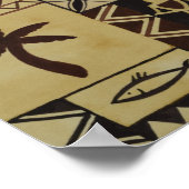 Ku Tiki Hawaiian God van Oorlog Petroglyph Poster (Hoek)