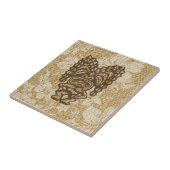 Ku-Tiki Hawaiian Tiki Bar Tile Trivet Tegeltje (Zijkant)