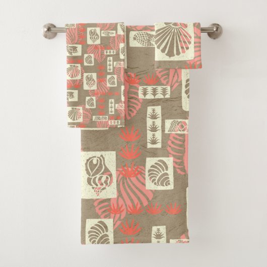 Kua Bay Hawaiian Onderzeese Schelpen Coördinaat Ko Bad Handdoek (Insitu)