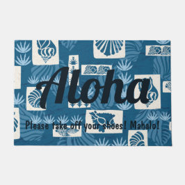 Kua Bay Hawaiian Onderzeese Shells Aloha Indigo Deurmat