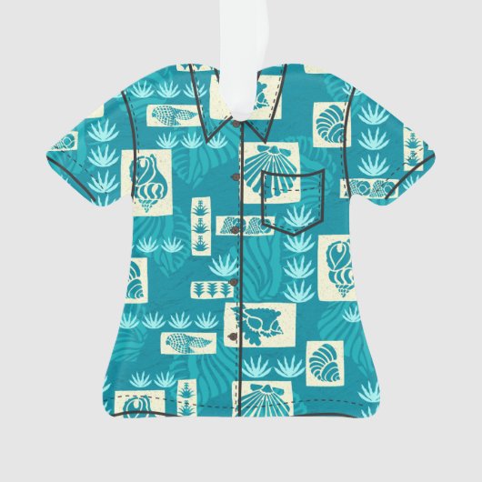 Kua Bay Hawaiian Undersea Shells Aloha Shirt Ornament (voorkant)
