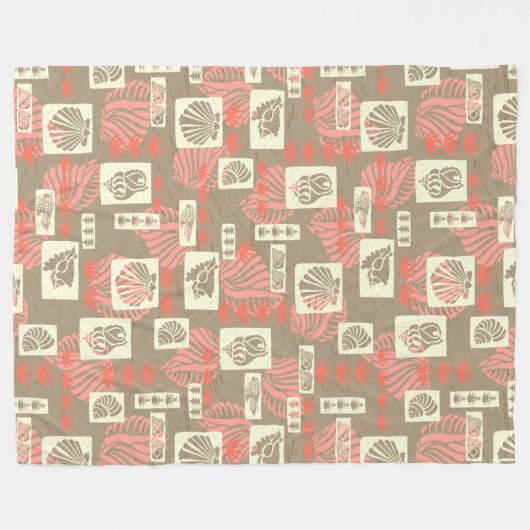 Kua Bay Hawaiian Undersea Shells Fleece Deken (Voorkant (Horizontaal))
