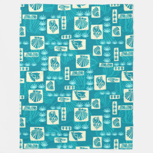 Kua Bay Hawaiian Undersea Shells Fleece Deken