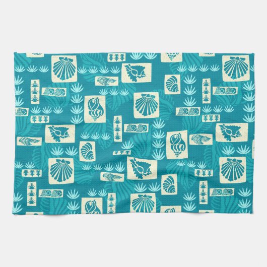 Kua Bay Hawaiian Undersea Shells Theedoek (Horizontaal)