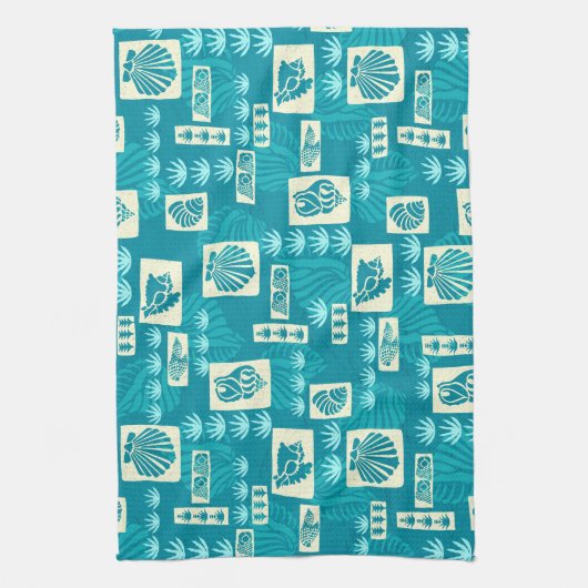 Kua Bay Hawaiian Undersea Shells Theedoek (Verticaal)