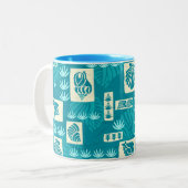 Kua Bay Hawaiian Undersea Shells Tweekleurige Koffiemok (Voorkant links)