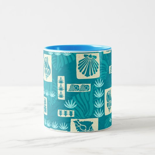 Kua Bay Hawaiian Undersea Shells Tweekleurige Koffiemok (Center)