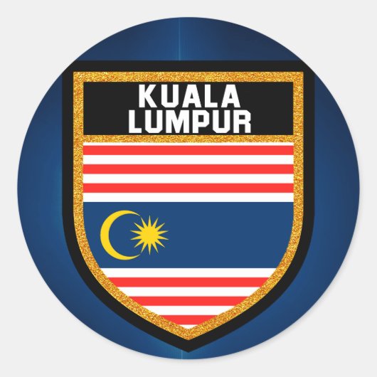 Kuala Lumpur Flag Ronde Sticker (Voorkant)
