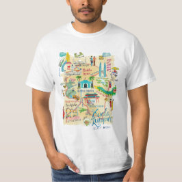 Kuala Lumpur gele illustratieve reisplattegrond T-shirt