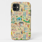 Kuala Lumpur - gele reiskaart Case-Mate iPhone Case (Achterkant)