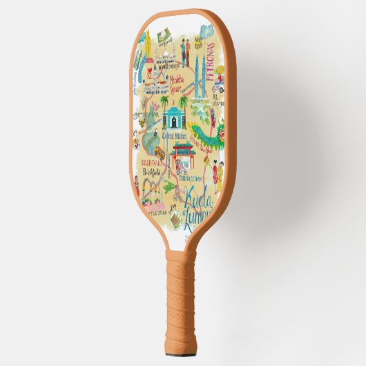 Kuala Lumpur - gele reiskaart Pickleball Paddle (Links)