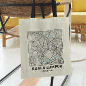 Kuala Lumpur, Malaysia, City Map Tote Bag