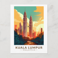 Kuala Lumpur Malaysia Travel Art Vintage