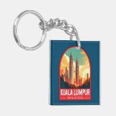 Kuala Lumpur Malaysia Travel Art Vintage Sleutelhanger (Voorkant Links)
