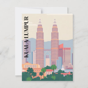 Kuala Lumpur Maleisië Art Deco Towers Cityscape Briefkaart