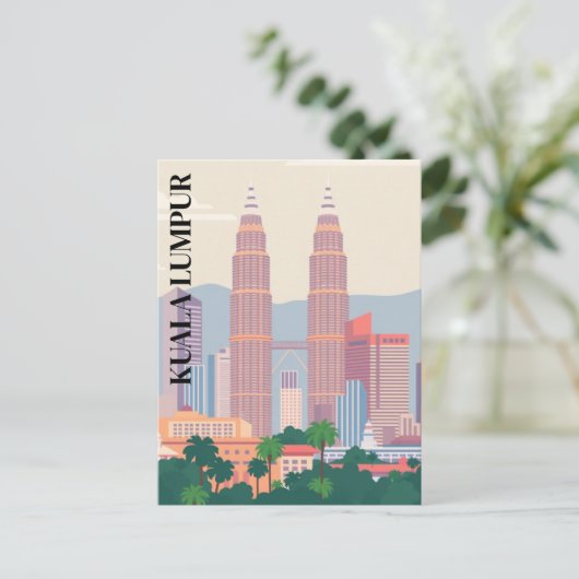 Kuala Lumpur Maleisië Art Deco Towers Cityscape Briefkaart (Staand voorkant)