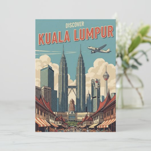  Kuala Lumpur Maleisië Feestdagenkaart (Staand voorkant)