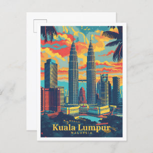 Kuala Lumpur Maleisië kunst reizen Briefkaart