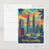 Kuala Lumpur Maleisië  kunst reizen Briefkaart (Voorkant / Achterkant)