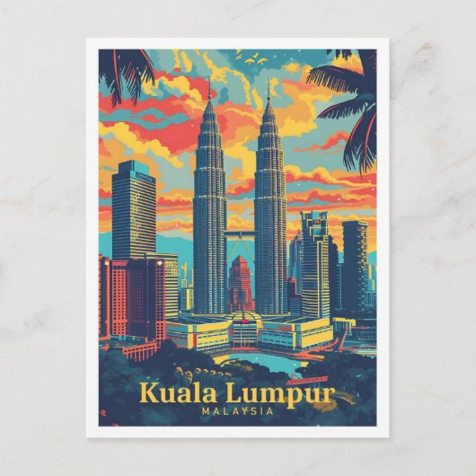 Kuala Lumpur Maleisië  kunst reizen Briefkaart (Voorkant)