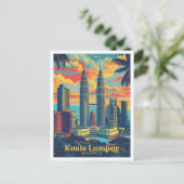 Kuala Lumpur Maleisië  kunst reizen Briefkaart (Staand voorkant)